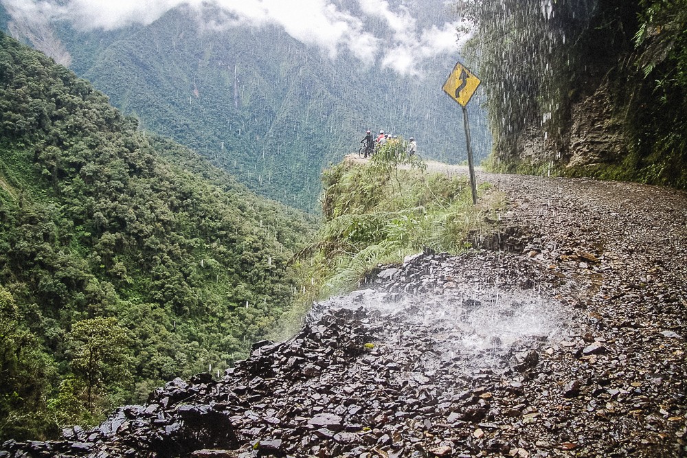 Waterfalls On Death Road Path In Bolivia