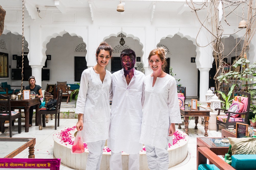 Me And The Girls In Our All White Outfits Ready To Celebrate Holi In Pushkar India
