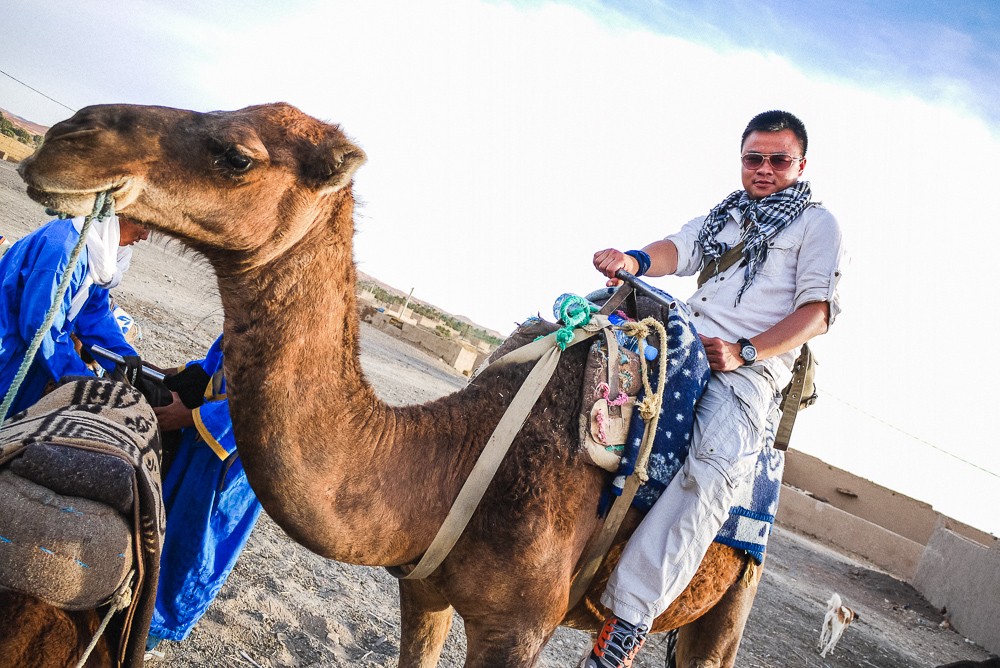 Kien Lam Camel Ride Through Merzouga Desert Sand Dunes