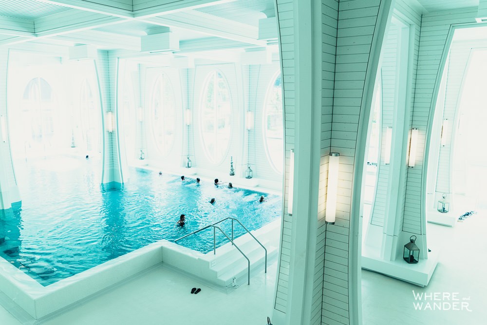 View From Second Level of Tamina Therme Bath In Bad Ragaz