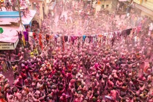 Pushkar Town Square during Holi Festival In India