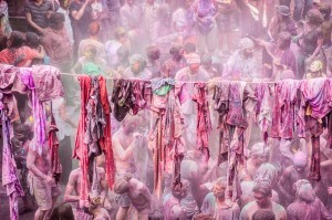 Clothes Hanging From Wire During Holi Festival In Pushkar India