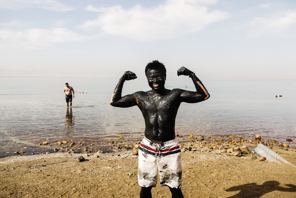 Kien Lam Covered In Dead Sea Mud