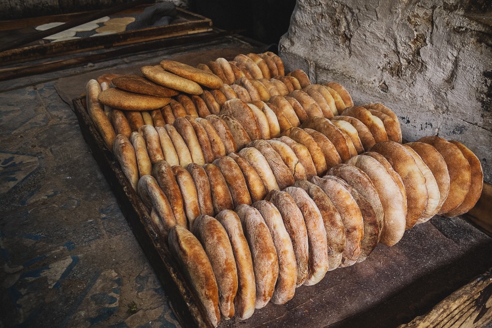 Fresh Baked Bread Loaves In Fes Old Souk