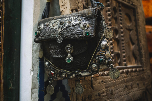 Vintage Style Moroccan Nomadic Bedouin Leather Purse