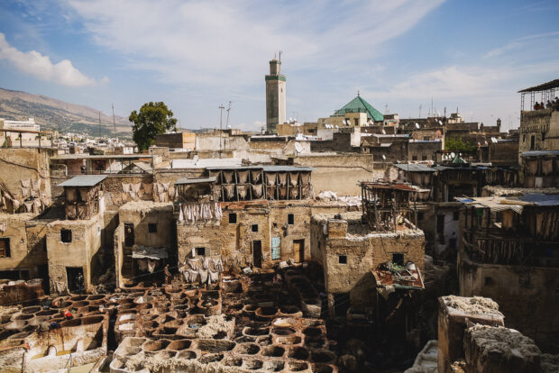 Fes Leather Tannery In Old Souk