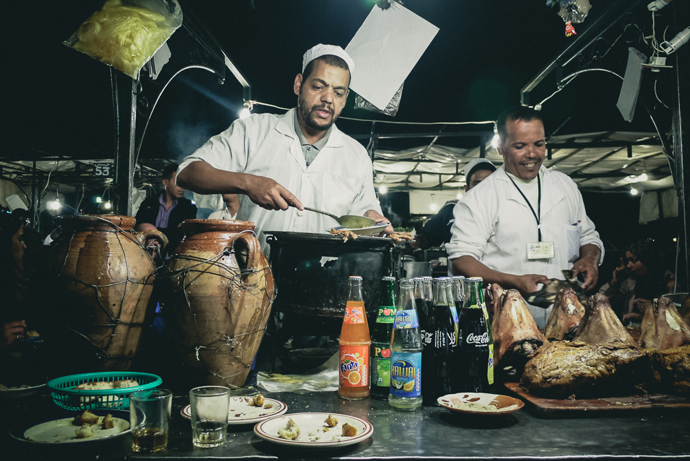 Vendors Serving Sheep Heads Jamaa El Fna