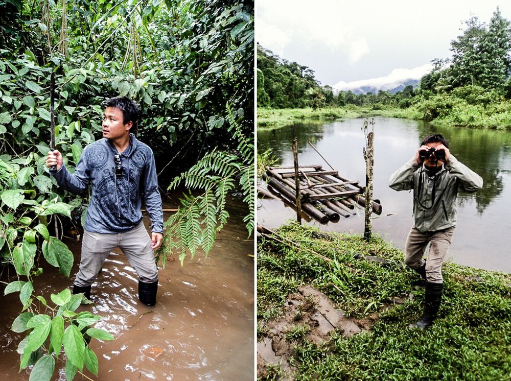 Kien Lam Wielding Machete In Amazon Rainforest