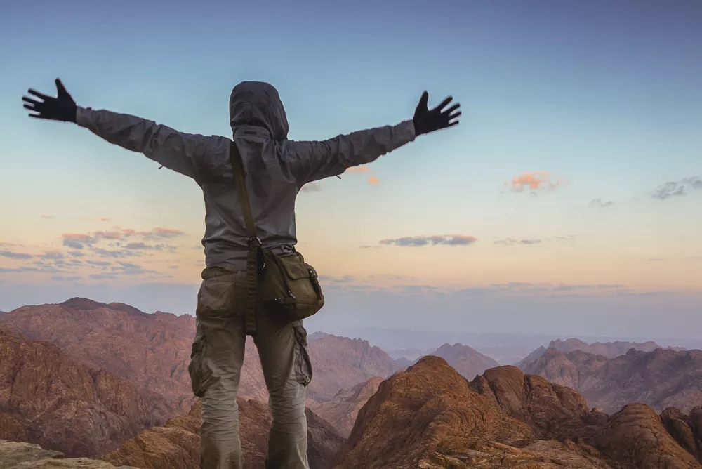 Standing Atop Mount Sinai At Surnise