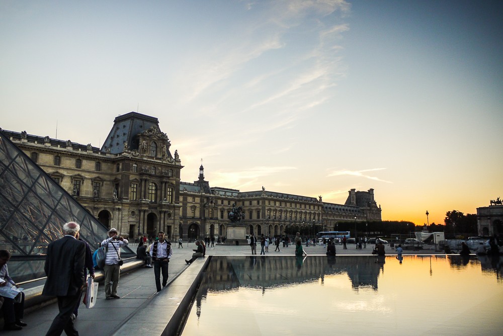 Paris Louvre At Dusk
