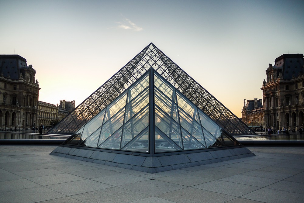 Paris Louvre At Dusk