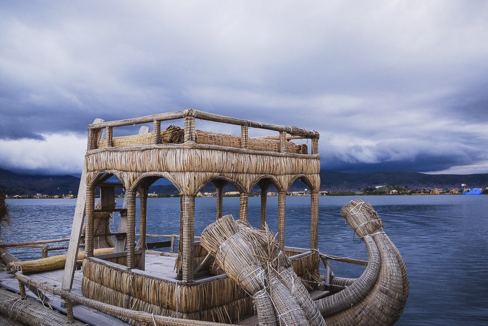 Totora Reed Boat Made By Uros People Floating Island
