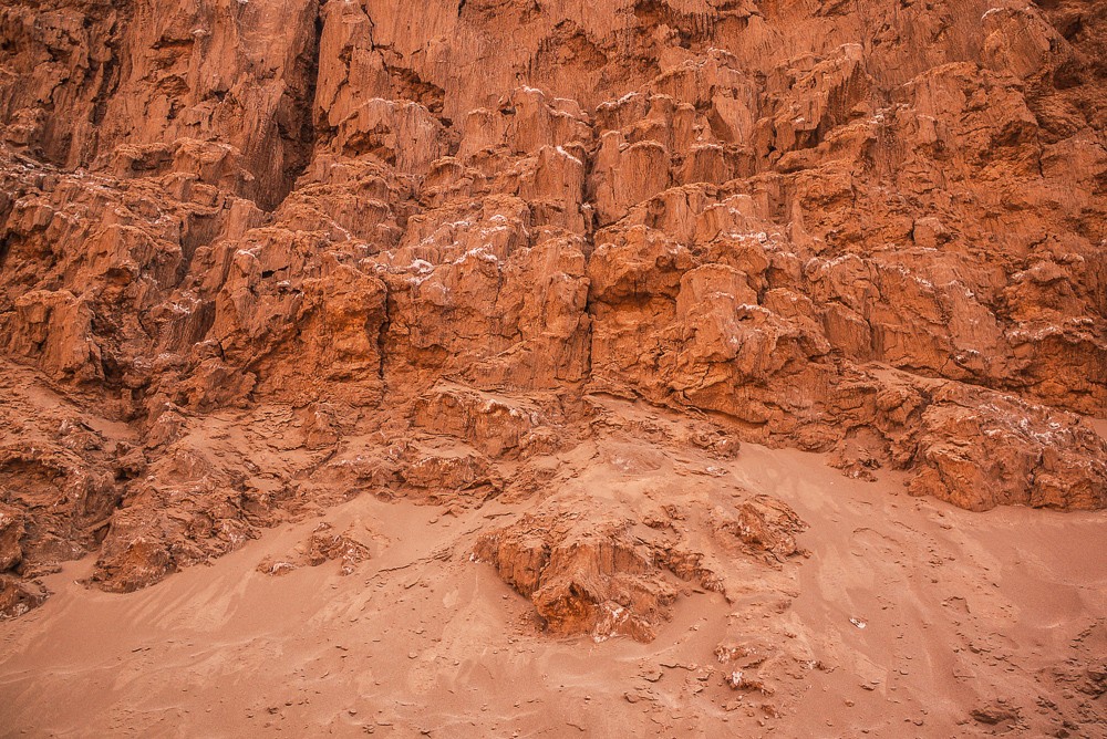 Salt rock formations in the Cordillera de la Sal, Chile