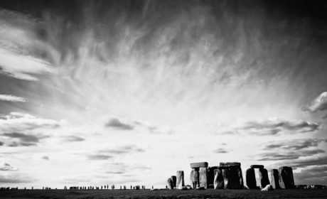 Visitors At Stonehenge in England