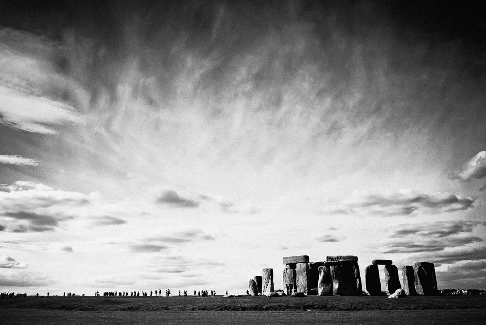 Visitors At Stonehenge in England