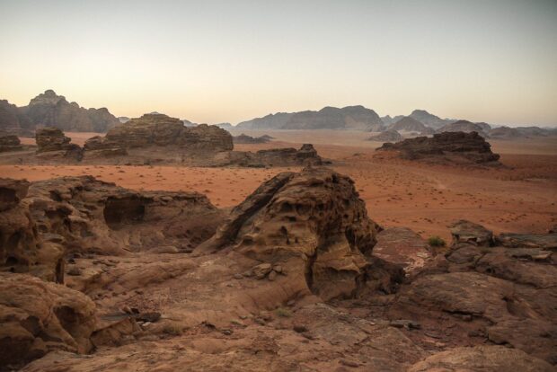 Bedouin Camp At Sunrise in Wadi Rum, Jordan