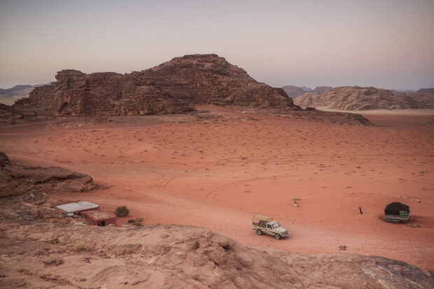 Bedouin Camp At Sunrise in Wadi Rum, Jordan