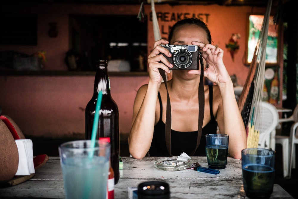 Girl Taking Photo In San Juan Del Sur Nicaragua