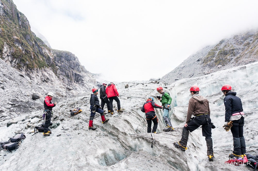 Fox Glacier Climbing Down Moulin