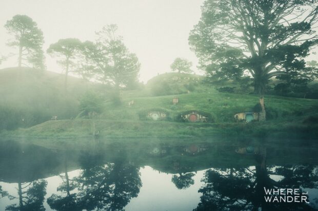 Hobbiton At Sunrise: Lord of the Rings Movie Set