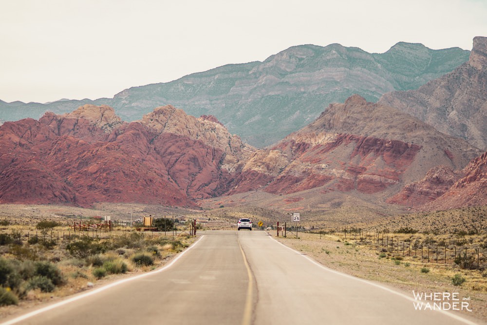 Driving To Red Rock Canyon Outside Las Vegas