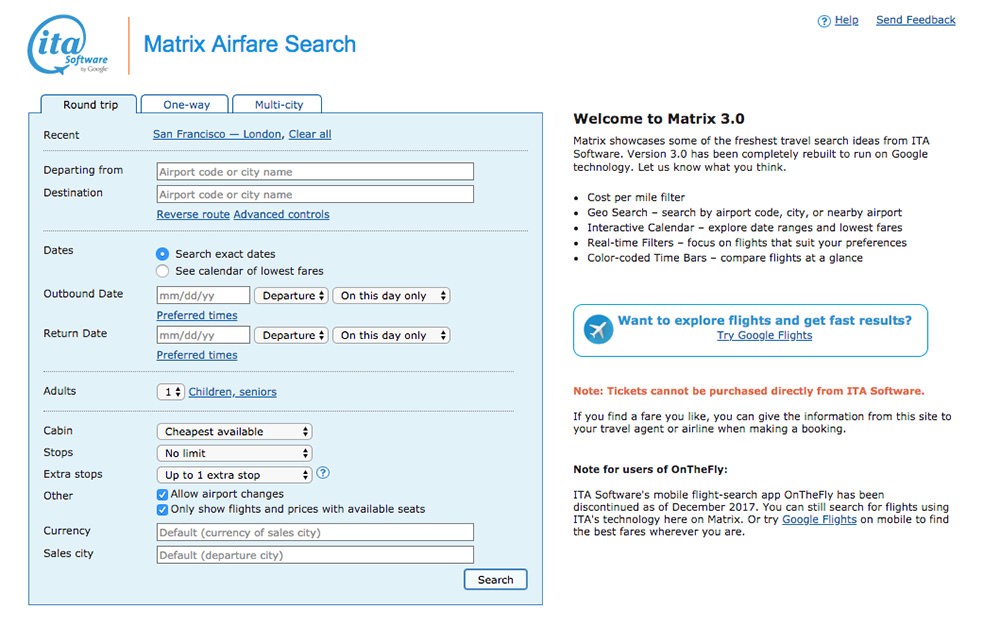 Matrix ITA Advanced Guide: Tips for Finding Cheap Airfare