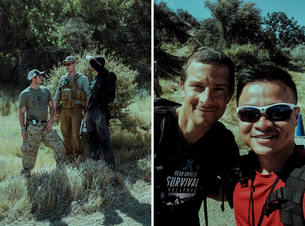 Selfie with Bear Grylls at Survival Challenge