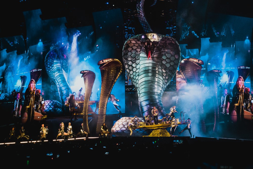 Taylor Swift's Giant Cobra at Rose Bowl During Reputation Stadium Tour Concert