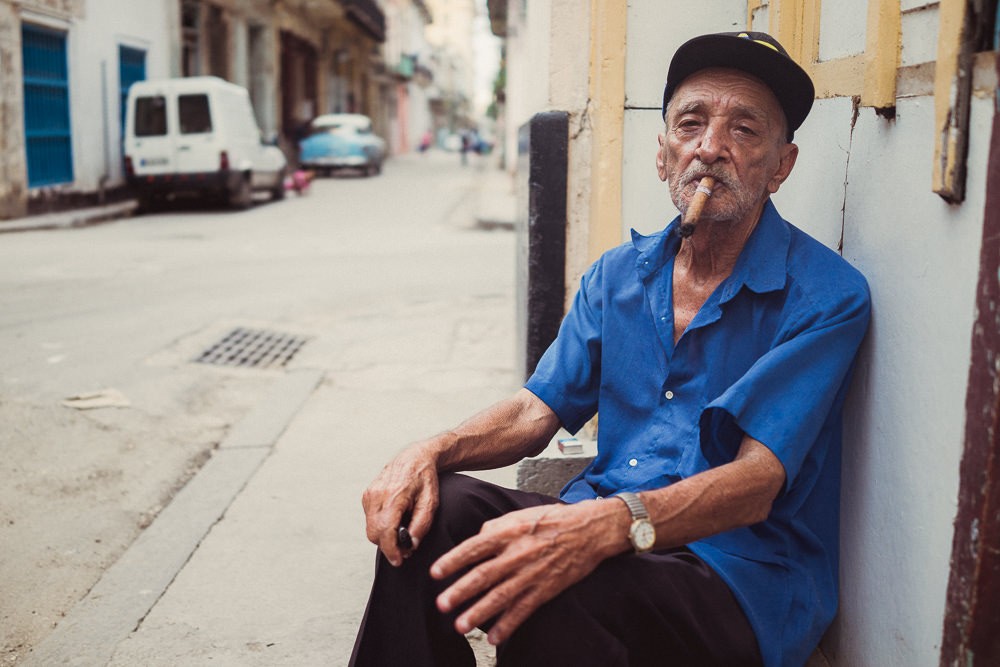 Portrait of old man in Havana