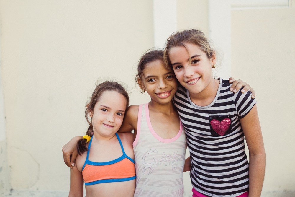 Portrait of Cuban girls in Cienfuegos