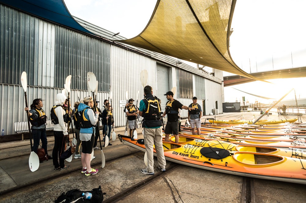 group practicing kayak techniques in melbourne