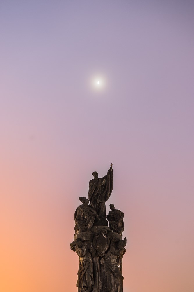 Charles Bridge Statue At Dawn