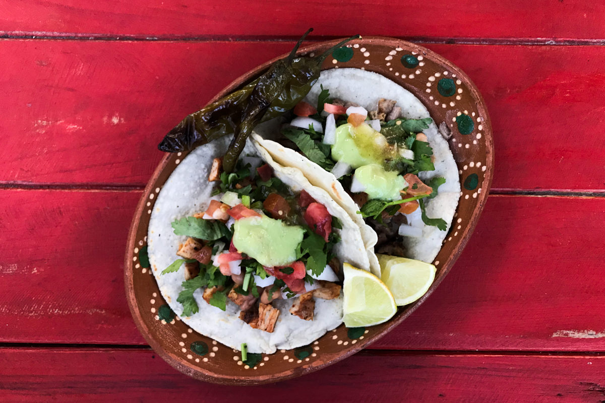 Tacos al pastor in Sayulita Mexico