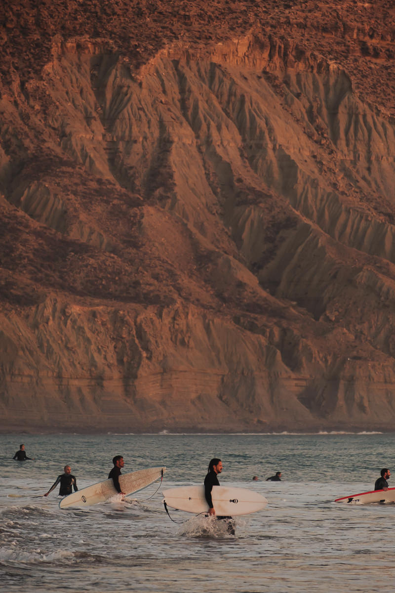 Surfers in Imsouane, Morocco shot on Fujifilm 55-200mm