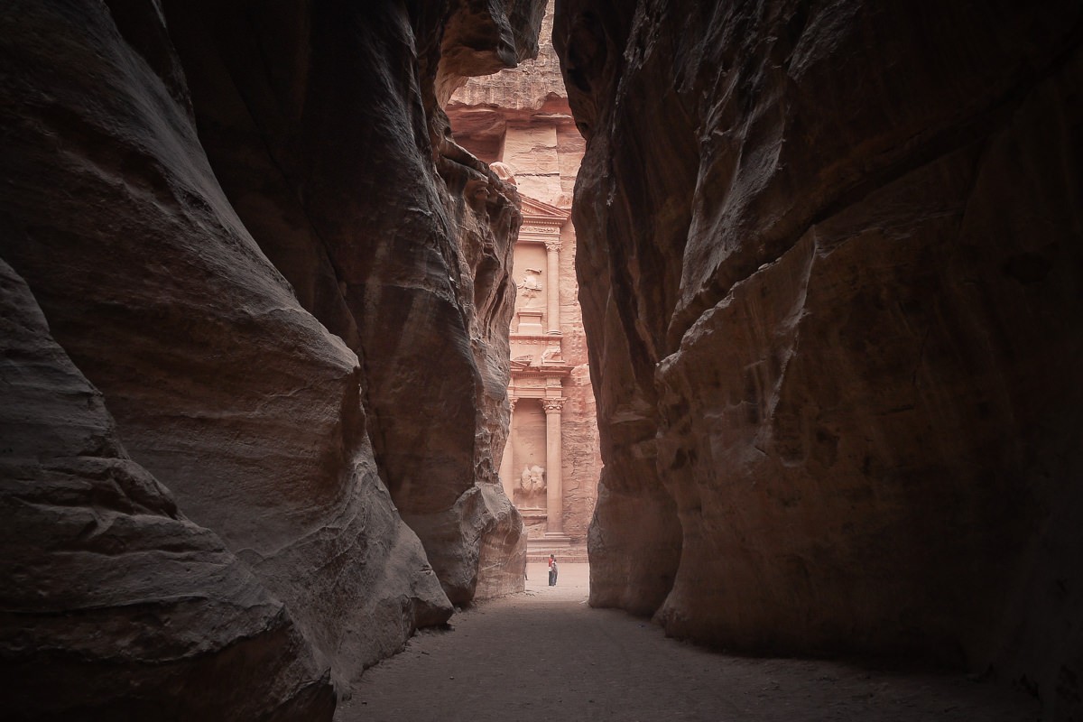 Entrance To The Treasury In Petra, Jordan