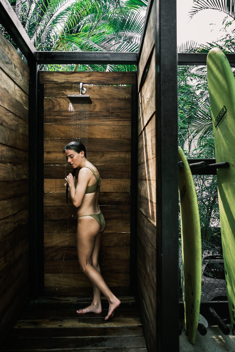 Outdoor Shower After Surfing In Sayulita, Mexico