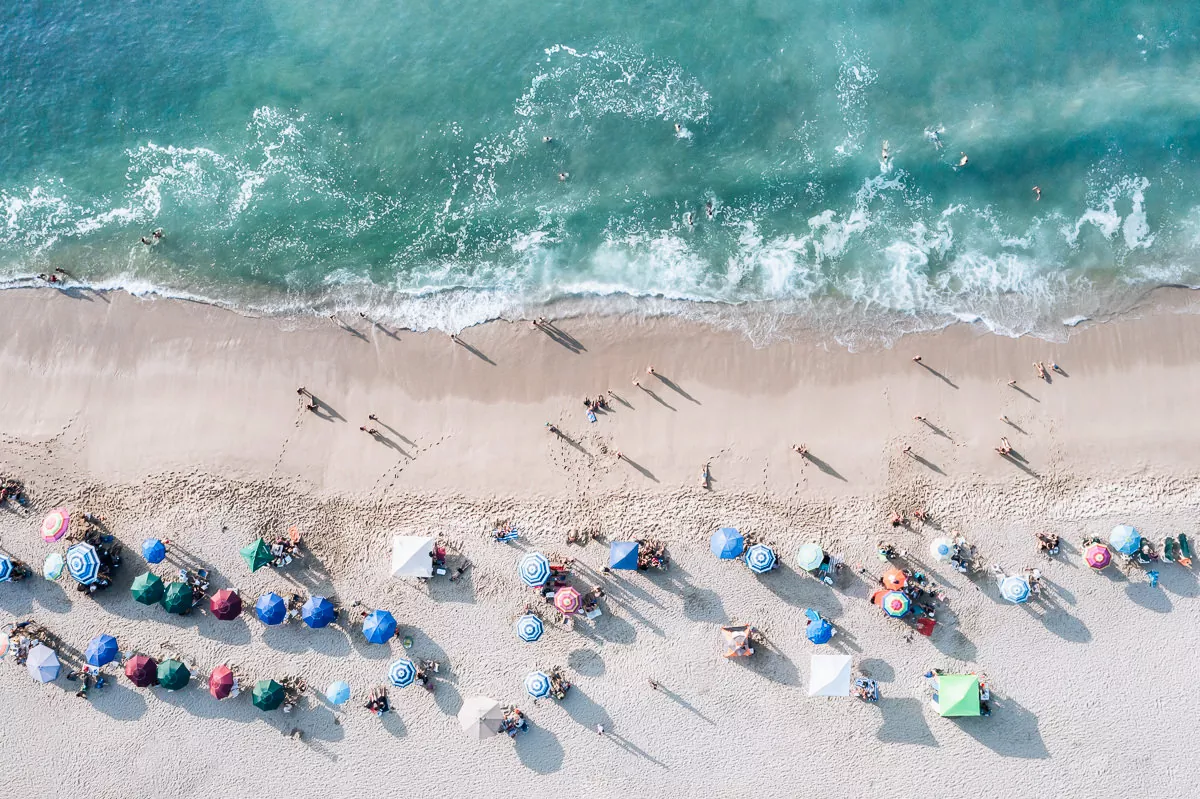 Minimalist Aerial Drone View Sayulita Mexico Beach Print