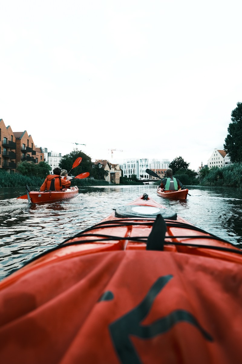 Kayaking through Gdansk harbor