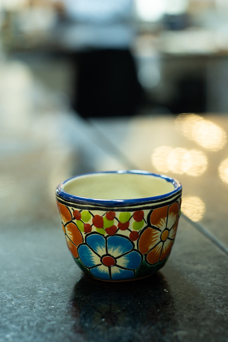 Cacao tea cup at Cacao Magico