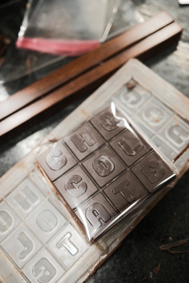 Finished chocolate bar from Cacao Magico experience