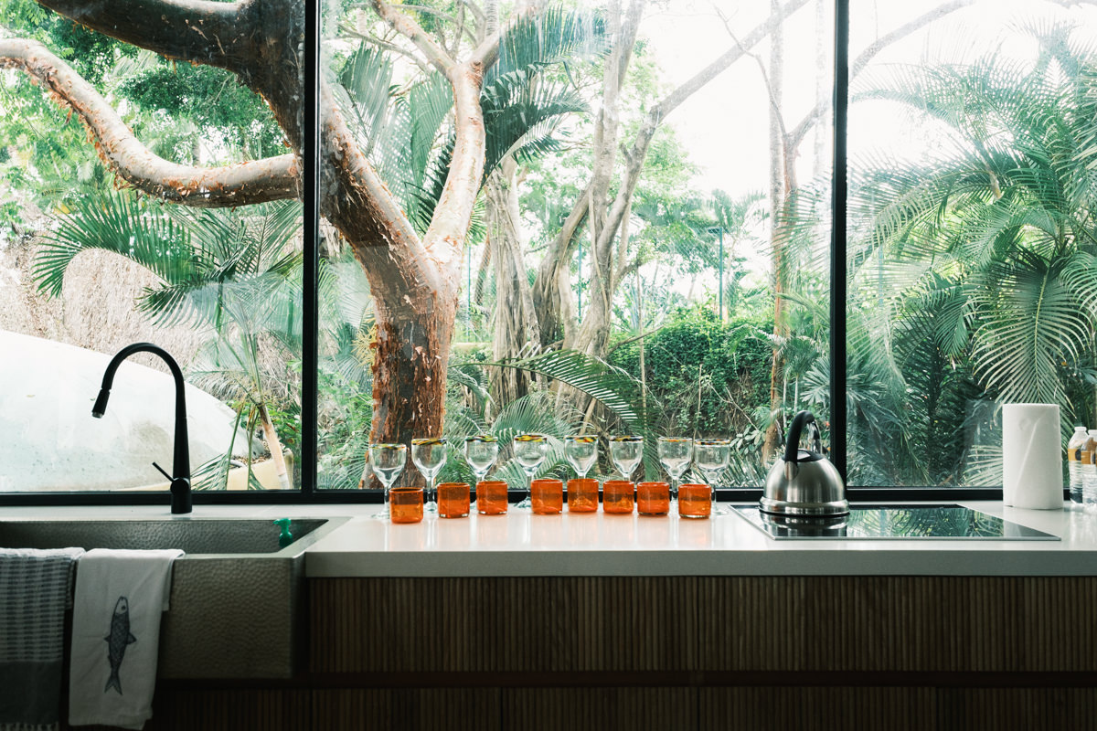 Kitchen of Amor Eterno Villa at Local Tribe De Mexico