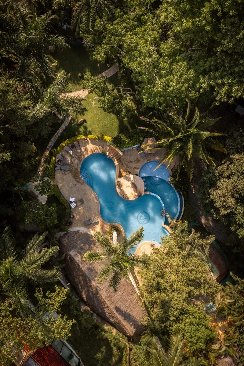 Drone view of Amor Boutique pool