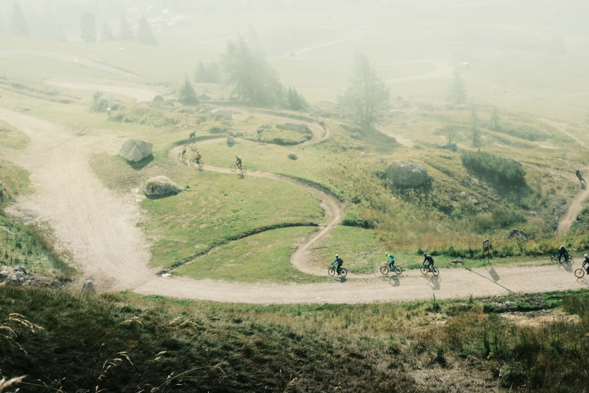 Mountain biking path near Gran Cir and Piccola Cir in the Dolomites shot on Fujifilm X-T4