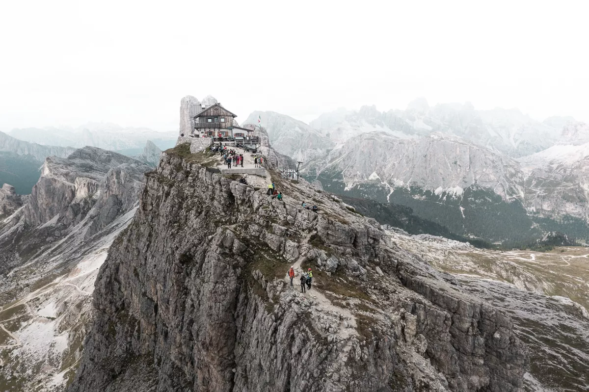 Drone view of Rifugio Nuvolau