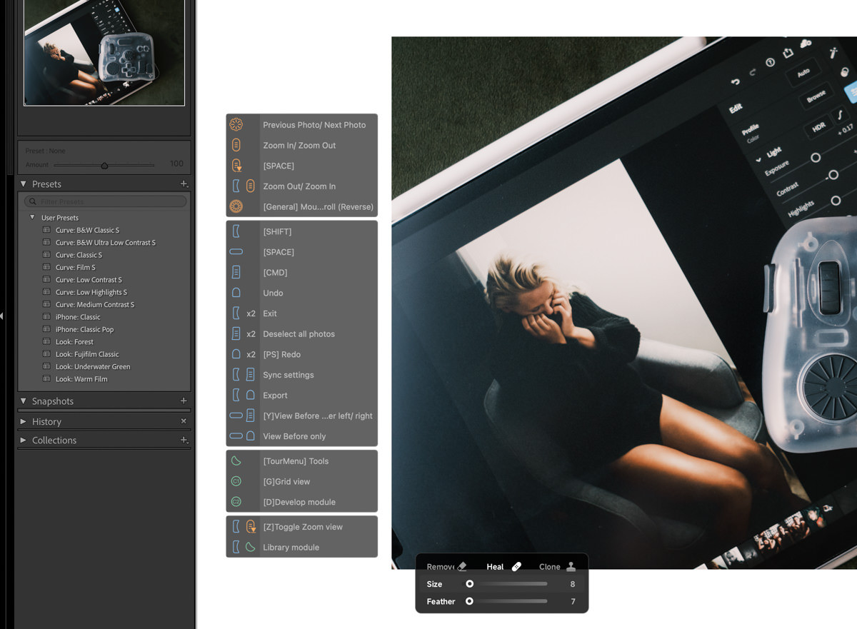 TourBox updated HUD in Adobe Lightroom