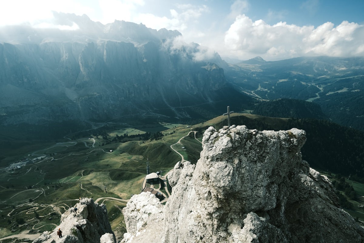Summit view at the top of Piccola Cir Via Ferrata shot on Fujifilm X-T4