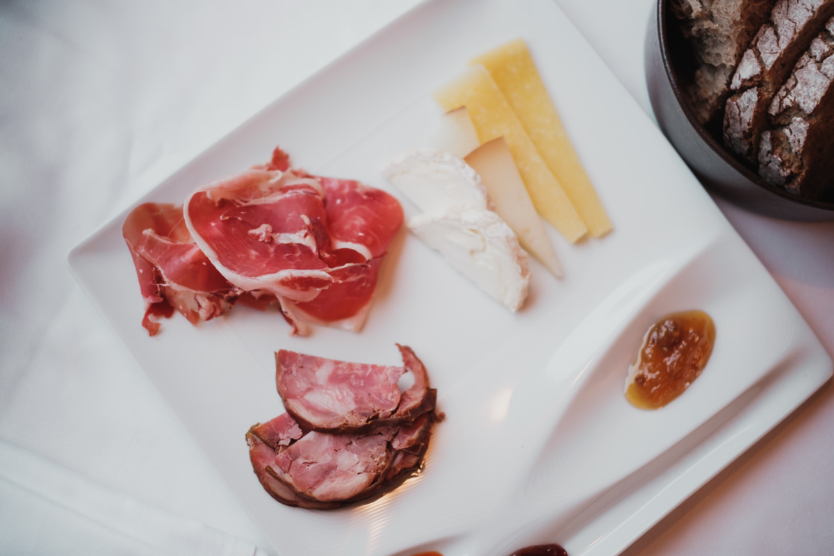 charcuterie platter on the presidential train