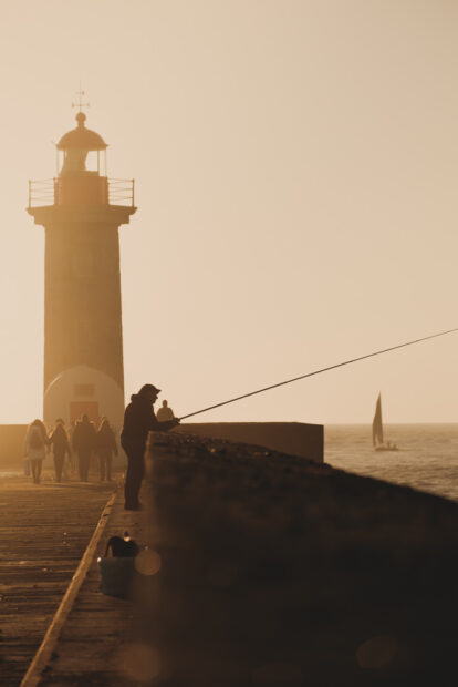 Sunset from lighthouse in Foz