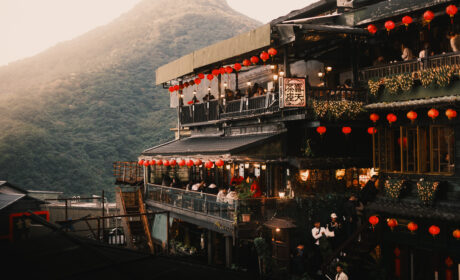 Jiufen famous view of A-Mei Teahouse