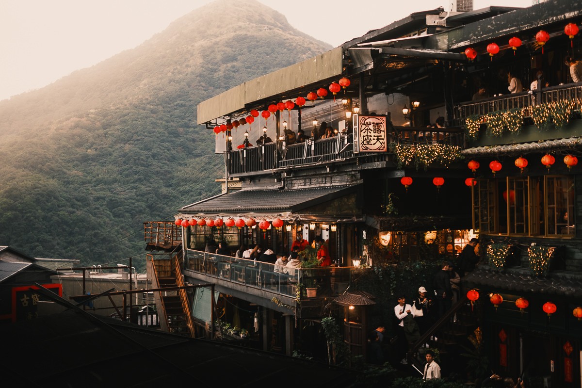 Jiufen famous view of A-Mei Teahouse